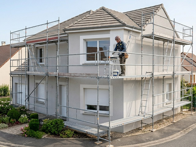 Rénovation et ravalement de façade sur maison individuelle à Auzeville